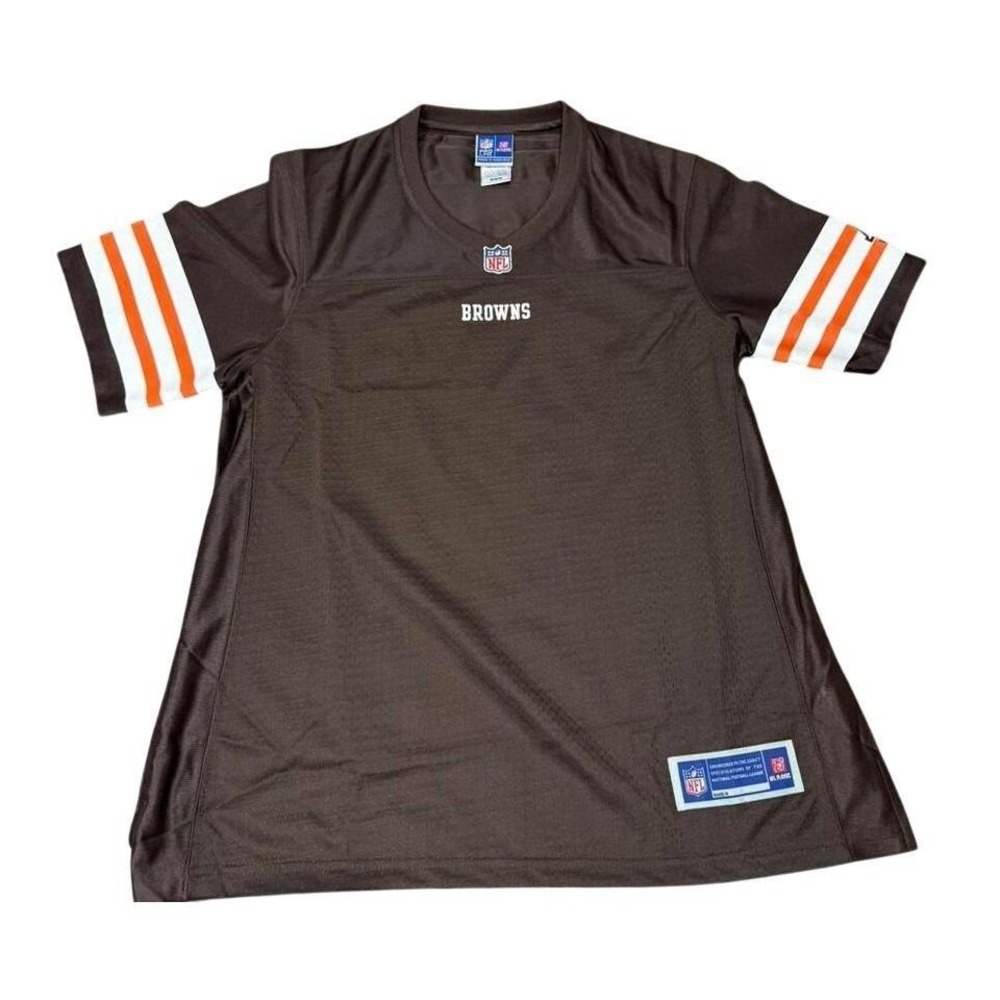 NFL Pro Line Cleveland Browns Womens Jersey Brown Orange White Striped Medium